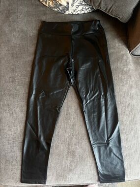 SHEIN Black Faux Leather Leggings